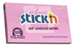 STICK N Öntapadó jegyzettömb, 76x127 mm, 100 lap, STICK N, rózsaszín (SN21558) - onlinepapirbolt