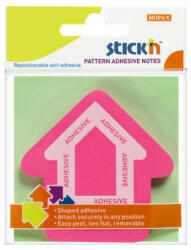 STICK N Öntapadó jegyzettömb, nyíl alakú, 70x70 mm, 50 lap, STICK N, magenta (SN21542) - onlinepapirbolt