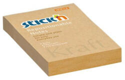 STICK N Öntapadó jegyzettömb, 76x51 mm, 100 lap, STICK N "Kraft Notes", barna (SN21638) - onlinepapirbolt