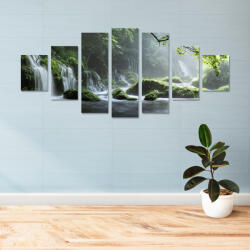 4 Decor Tablou canvas 7 piese - Cascada in adancul padurii