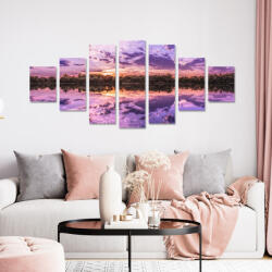 4 Decor Tablou canvas 7 piese - Peisaj violet