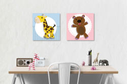 4 Decor Tablou canvas 2 piese - Mici prieteni