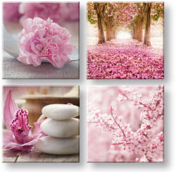  Rózsaszín 4 részes falfestmény XOBKOL30E42