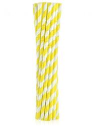 Godan Yellow Stripes sárga rugalmas papír szívószál 12 db-os (MLG126792)