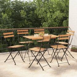 vidaXL Set de bistro pliabil, 7 piese, lemn masiv de acacia și oțel (3152099) - vidaxl