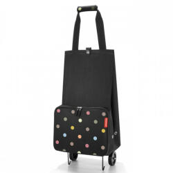 Reisenthel foldabletrolley fekete-színes pöttyös gurulós táska (HK7009)