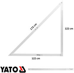 Yato YT-70851 összecsukható derékszög vonalzó 122x122x172 cm (YT-70851)