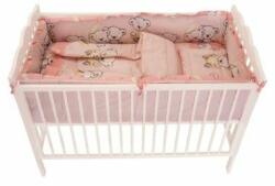 MyKids Lenjerie MyKids Bear On Moon Pink M2 4+1 Piese 140x70 Lenjerii de pat bebelusi‎, patura bebelusi