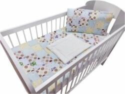 MyKids Lenjerie MyKids Mini Patratel Multicolor Buline Maro 4 Piese 120x60 - gimihome Lenjerii de pat bebelusi‎, patura bebelusi