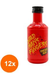 Dead Man's Fingers Set 12 x Rom Dead Man's Fingers cu Cirese, Cherry Rum 37.5% Alcool, Miniatura, 0.05 l