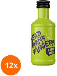 Dead Man's Fingers Set 12 x Rom Dead Man's Fingers cu Lime, Lime Rum 37.5% Alcool, Miniatura, 0.05 l