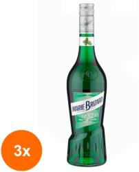 Marie Brizard Set 3 x Lichior Menta Verde Marie Brizard 20% Alcool, 0.7 l