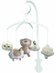 Delux Zenélő forgó Plüss, bézs maci és bárány - diaper