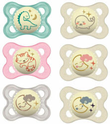 MAM Játszócumi Night, Világítós szilikon lapított (méret: 1) 2 - 6 hó - UTOLSÓ DARABOK!