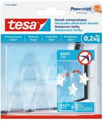 tesa Akasztó öntapadós műanyag 0, 2 kg teherbírású 5 darab/bliszter Tesa Powerstrips átlátszó (777340000700) - tonerpiac