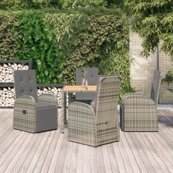 vidaXL Set mobilier de grădină cu perne, 5 piese, gri, poliratan (3157592) - vidaxl