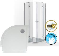 Wellis Arno Easy Clean íves zuhanykabin 90 x 90 x 200 cm + SMC zuhanytálca WC00532 (WC00402+WC00407)