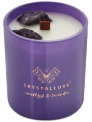 CRYSTALLOVE Lumânare de soia cu ametist și lavandă - Crystallove Soy Candle With Amethyst And Lavender 220 g