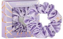 Crystallove Elastic de păr din mătase cu cristale, mov - Crystallove Silk Hair Elastic With Crystals Lilac