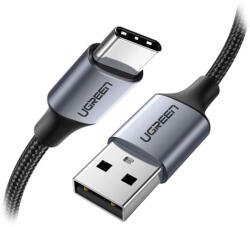 UGREEN USB-C20 Nikkelezett QC3.0 Gyorstöltő / adatkábel (2m)