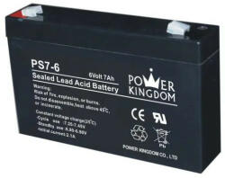 POWER KINGDOM Akkumulátor 6V 7Ah Szünetmentes PK6-7 (PK6-7)