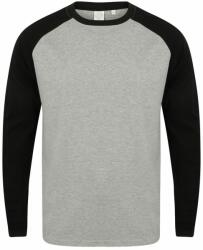 SF (Skinnifit) Tricou cu mâneci lungi bicolor pentru bărbați - Gri prespălat / neagră | XL (SF271-1000224593)