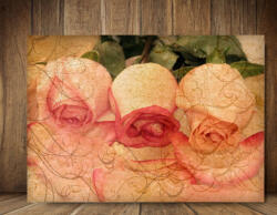 4 Decor Tablou canvas : Trei trandafiri vintage - beestick-deco - 69,00 RON