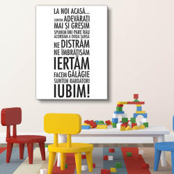 4 Decor Tablou canvas : Despre Familie si Iubire (negru alb) - beestick-deco - 69,00 RON