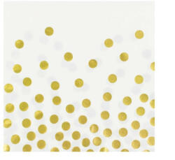  Gold Dots White, Pöttyös szalvéta 12 db-os 33x33 cm (MLG104035) - gyerekagynemu