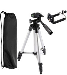  Trepied foto universal 133 cm , filet 1 4 cu suport de telefon - Gri