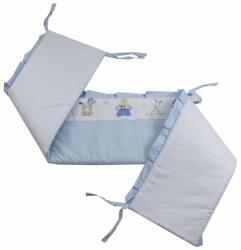 BabyNeeds - Aparatoare laterala pentru patut 120x60 cm, Cu umplutura antialergica, Dimensiune 180 x 32 cm, Teddy Play Blue M2 (BN238) Lenjerii de pat bebelusi‎, patura bebelusi