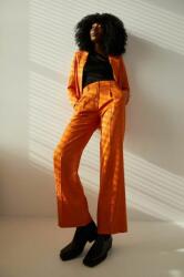 Answear Lab nadrág női, narancssárga, magas derekú egyenes - narancssárga S