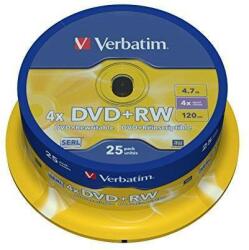 Verbatim Mediu optic Verbatim DVD+RW 4.7GB Viteza 4x Spindle 25 Bucati (43489)