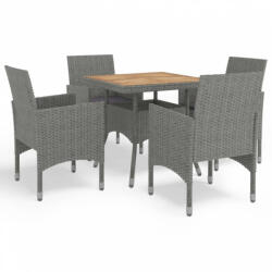 vidaXL 5 részes szürke polyrattan és akácfa 3058323