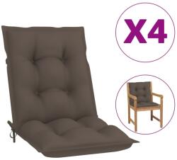 vidaXL Perne scaun cu spătar scund, 4 buc. , taupe, 100x50x7 cm, textil (314303)