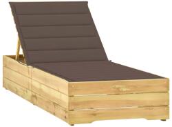 vidaXL Șezlong cu pernă taupe, lemn de pin tratat (3065917)