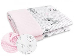 Baby Shop kétoldalas babapléd 70*100 cm - Őzike szürke/rózsaszín - babyshopkaposvar