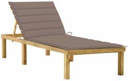vidaXL Șezlong cu pernă gri taupe, lemn de pin tratat (3065857)