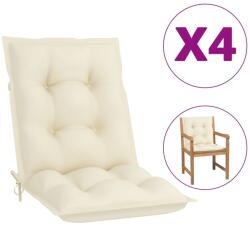 vidaXL Perne scaun cu spătar mic, 4 buc. , crem, 100x50x7 cm, textil (314285)