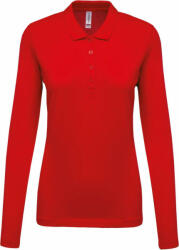 Kariban Női galléros póló Kariban KA257 Ladies’ Long-Sleeved piqué polo Shirt -3XL, Red