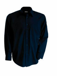 Kariban Férfi ing Kariban KA541 Men'S Long-Sleeved Cotton poplin Shirt -XL, Navy