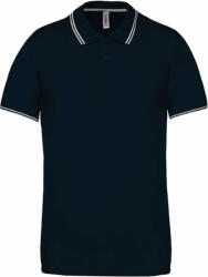 Kariban Férfi galléros póló Kariban KA250 Men'S Short-Sleeved polo Shirt -3XL, Navy/Light Grey/White