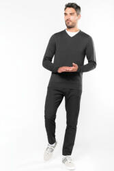 Kariban Férfi pulóver Kariban KA965 Men’S v-neck Jumper -S, Dark Grey