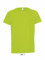 SOL'S Gyerek póló SOL'S SO01166 Sol'S Sporty Kids - Raglan-Sleeved T-Shirt -12A, Neon Green