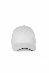 K-UP Uniszex sapka K-UP KP185 Cap With Contrasting Sandwich peak - 6panels -Egy méret, White/Navy