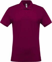 Kariban Férfi galléros póló Kariban KA254 Men'S Short-Sleeved piqué polo Shirt -M, Wine