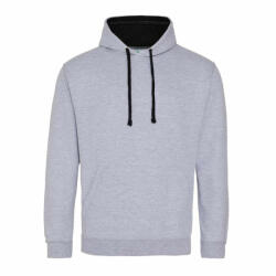 Just Hoods Uniszex kapucnis pulóver Just Hoods AWJH003 varsity Hoodie -M, Heather Grey/Sapphire Blue