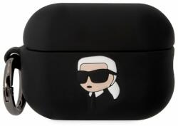 Karl Lagerfeld 3D logó NFT Karl Head szilikon tok Airpods Pro 2 fekete