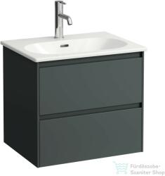 Laufen Lua 60 cm-es mosdó és alsószekrény kombináció 2 fiókkal, Traffic Grey H8600832661041 (H8600832661041)