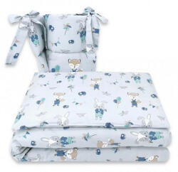Baby Shop 3 részes ágynemű garnitúra - kék róka és nyuszi - babastar